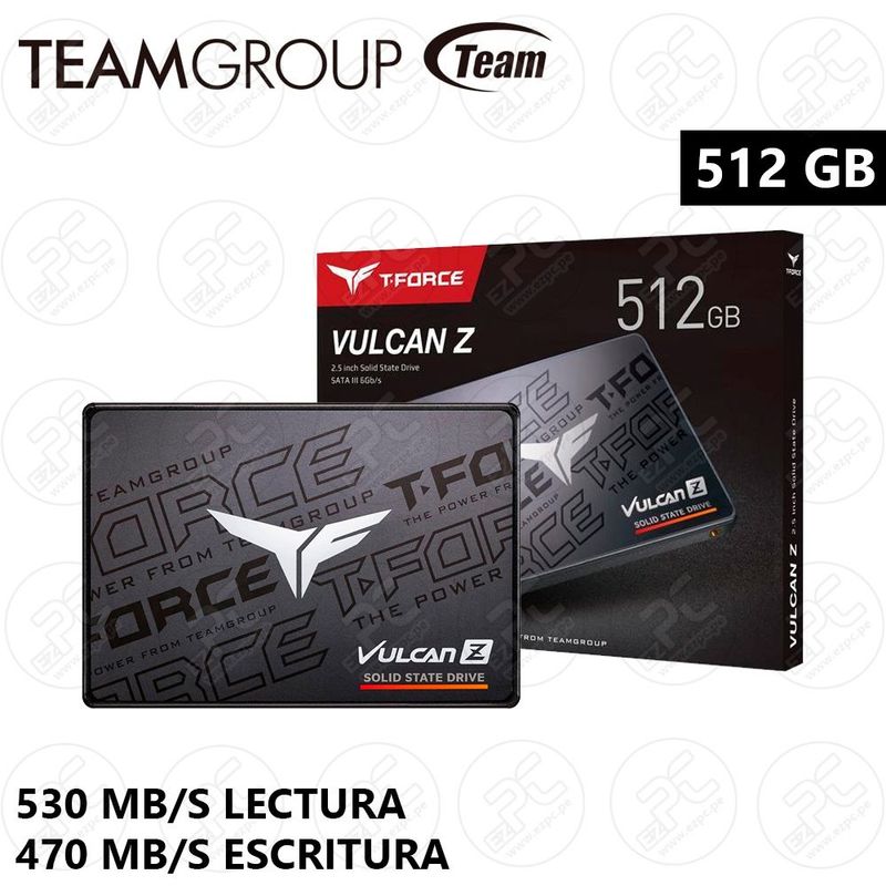 TEAMGROUP - Disco Solido SSD TEAMGROUP VULCAN Z 512 GB 2.5 SATA 6GB/s