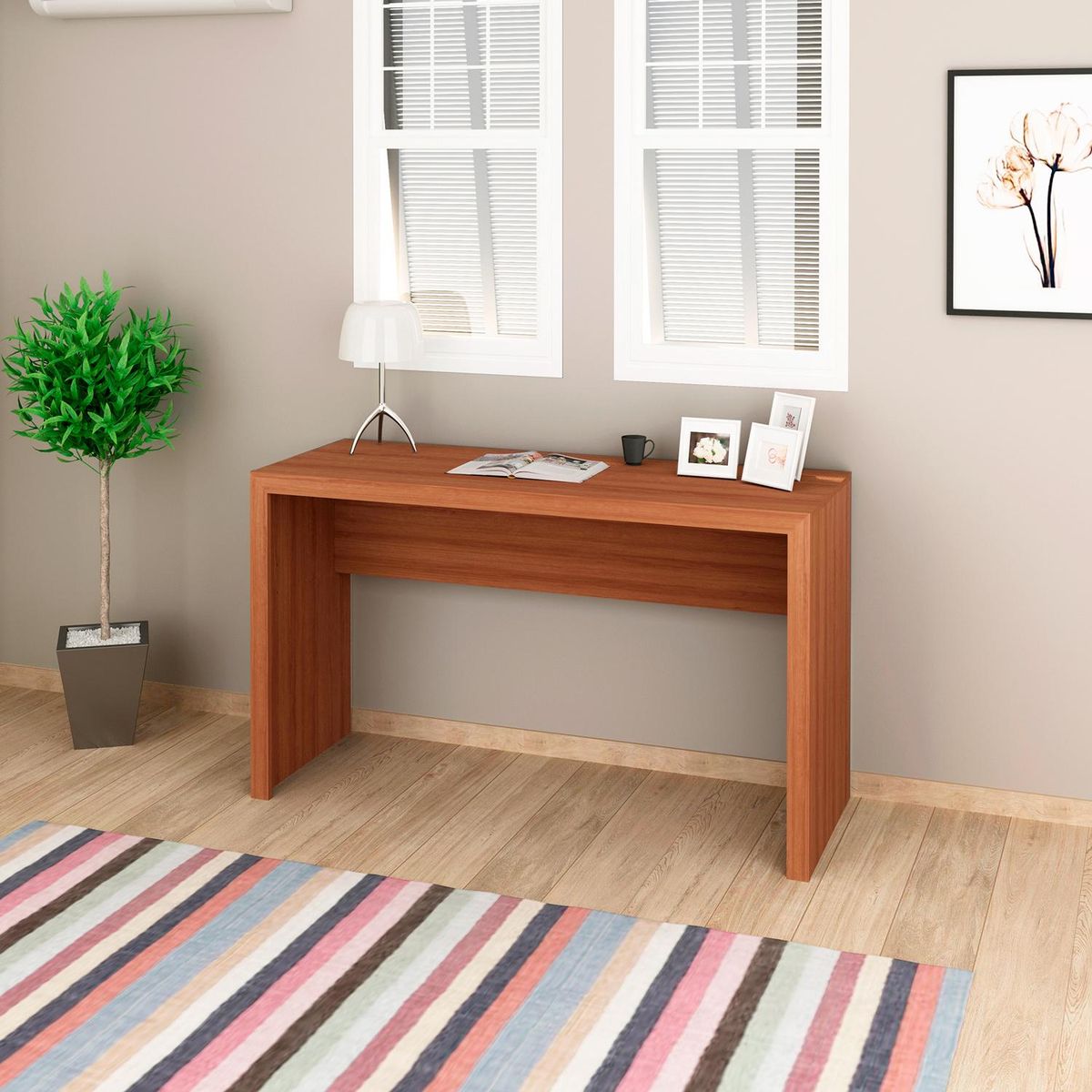 BONNO - Escritorio De Melamina Lisboa Almendra Bonno