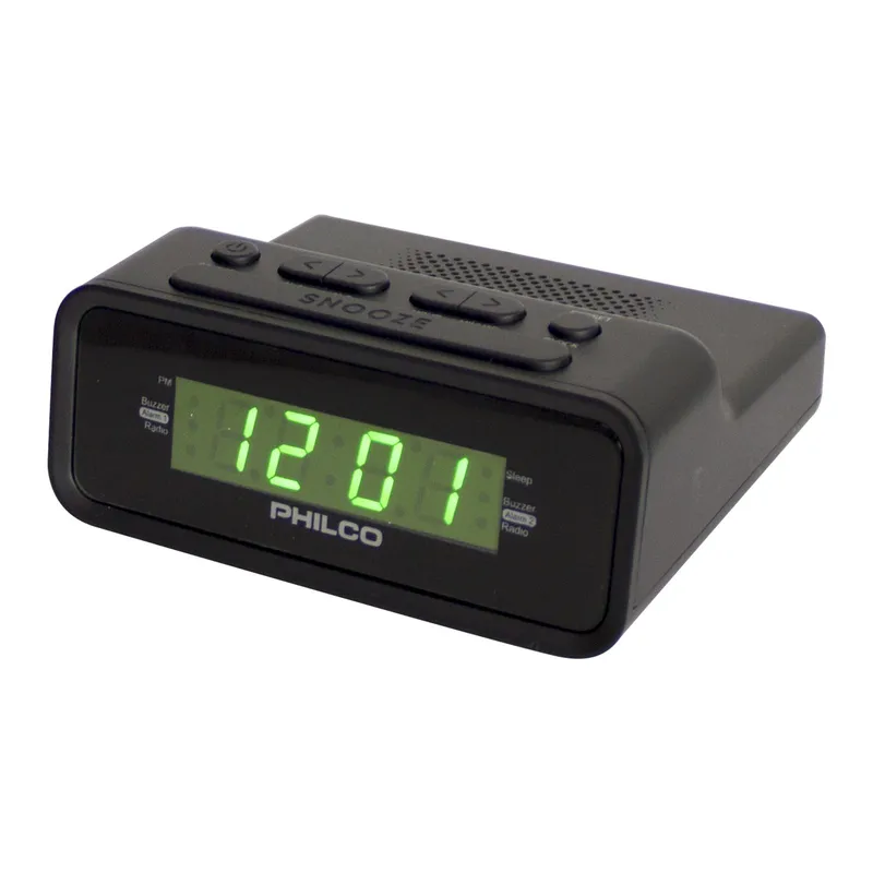 PHILCO - RADIO RELOJ DESPERTADOR CON ALARMA DUAL PHILCO PAR1006-GR