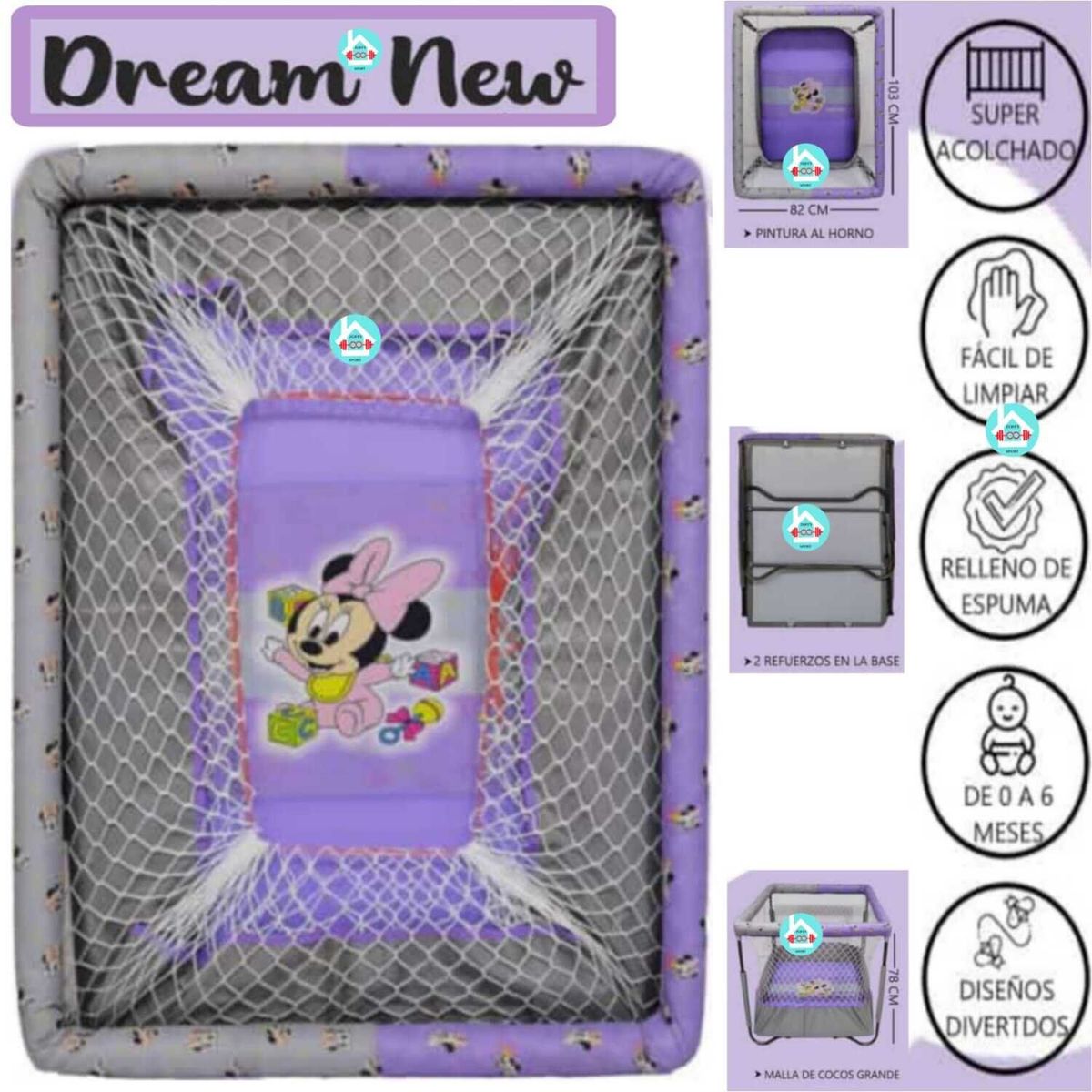 GENERICO - Corral para Bebe DREAM NEW LILA