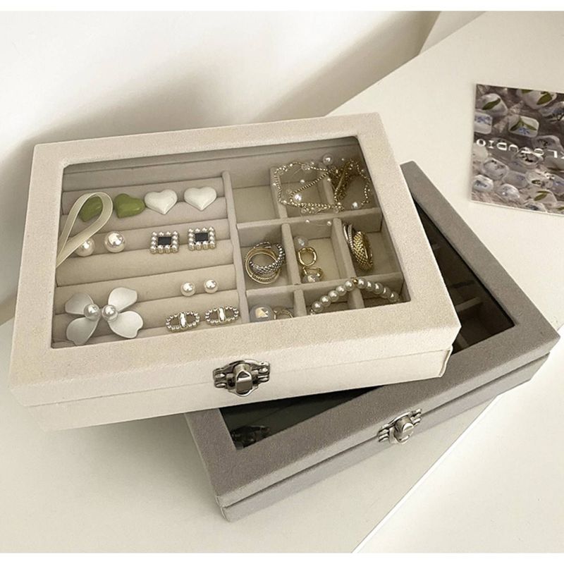 GENERICO - Joyero Organizador de Terciopelo para Anillos Aretes