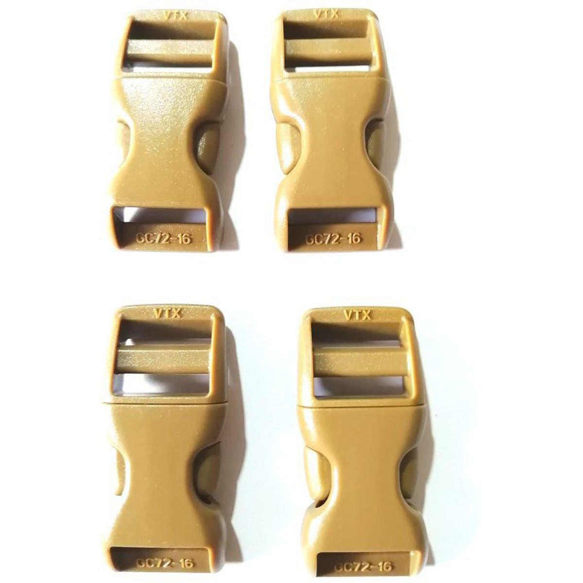 GENERICO - 4 hebilla broche plástico para paracord beige 47 x 22 mm