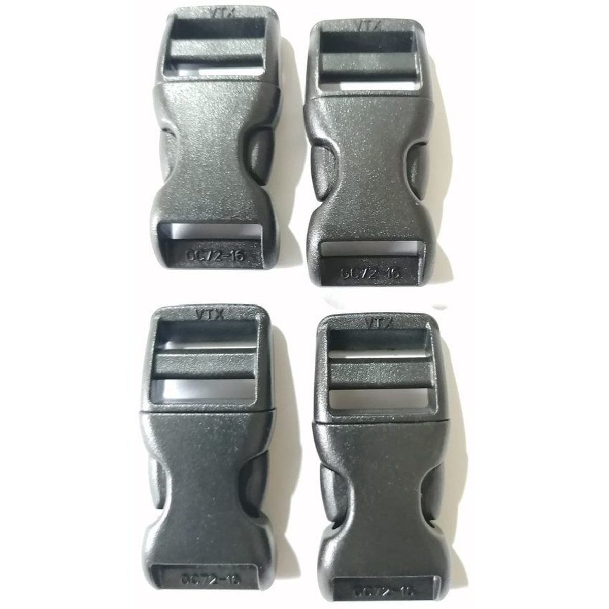 GENERICO - 4 hebilla broche plástico para paracord negro 47 x 22 mm