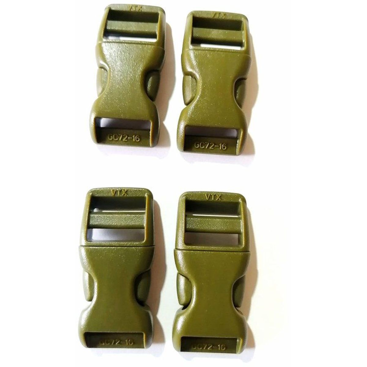 GENERICO - 4 hebilla broche plástico para paracord verde 47 x 22 mm