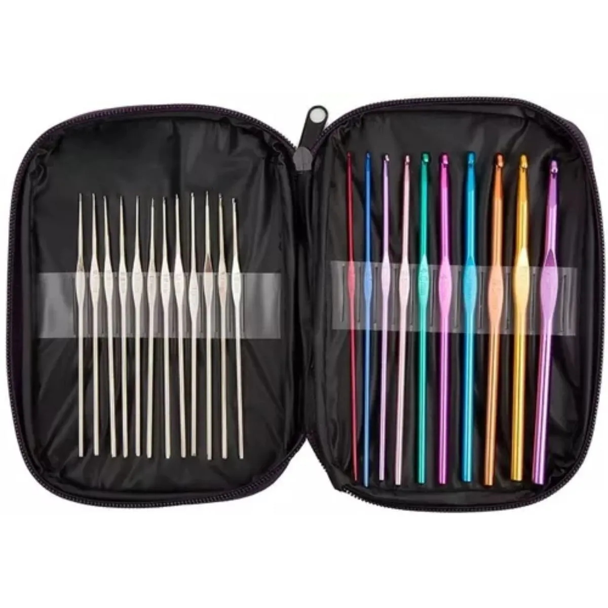 GENERICO - Set De Crochet Ganchillo Agujas De Tejer Aluminio Hilado.