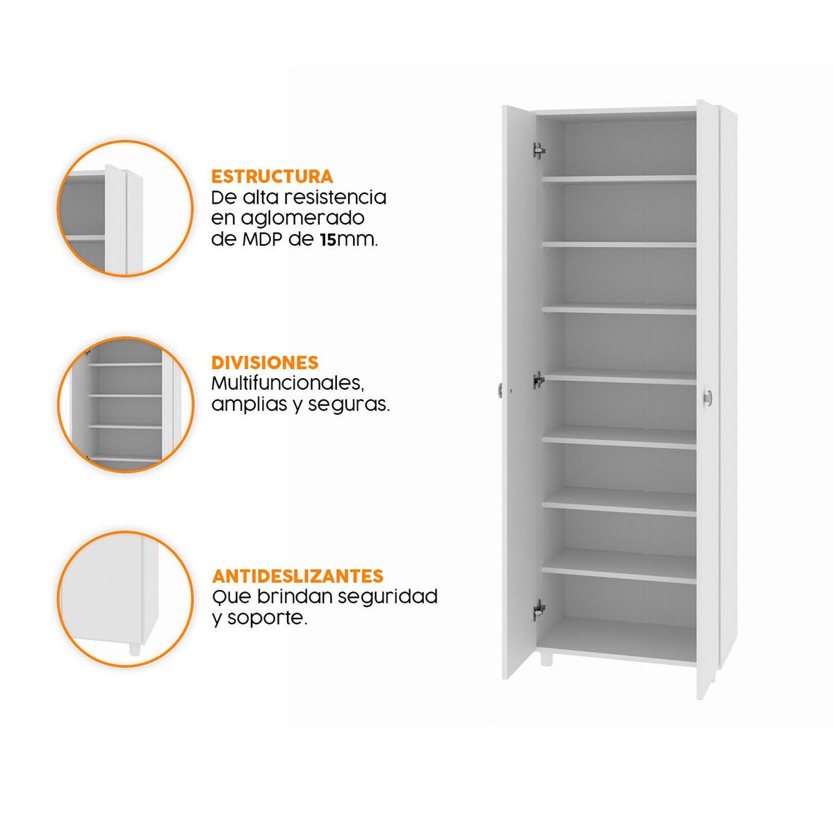 BONNO - Mueble De Cocina Multiuso Rumania Blanco Bonno