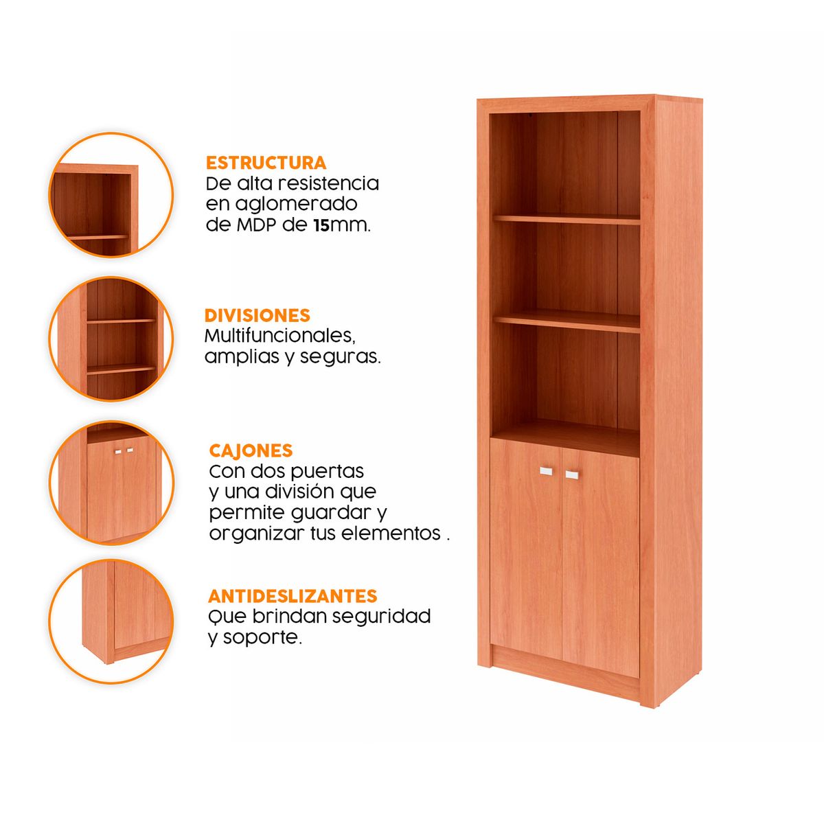 BONNO - Librero Biblioteca Harrison Almendra Bonno