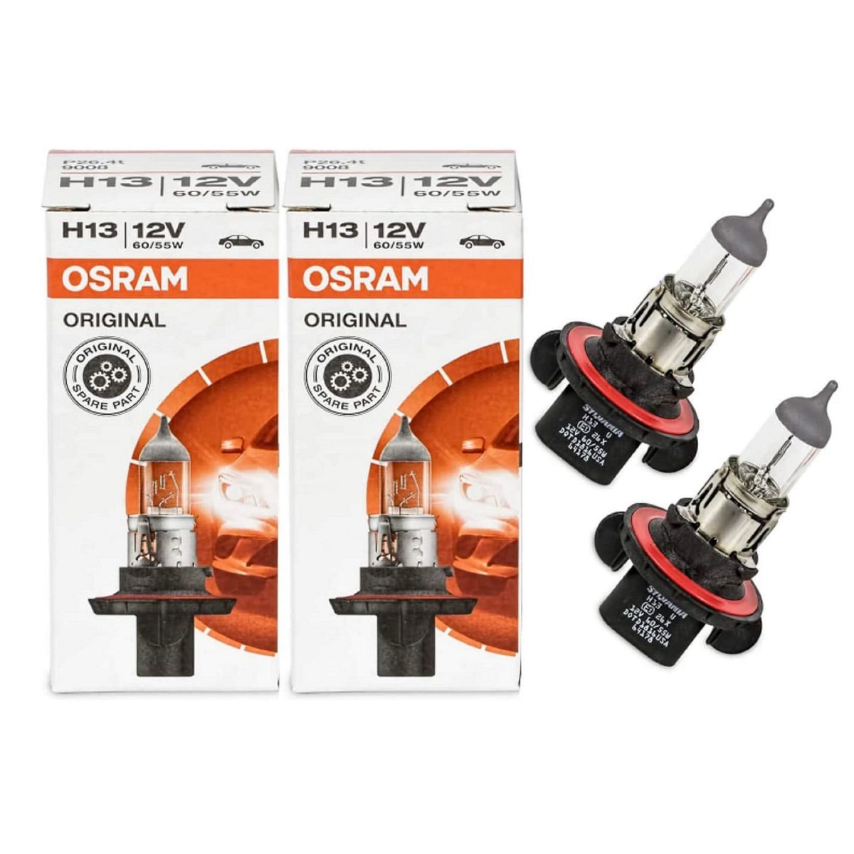 OSRAM - Foco H13 9008 (2 Unidades ) Halógeno 12V 60/15W P26.4t