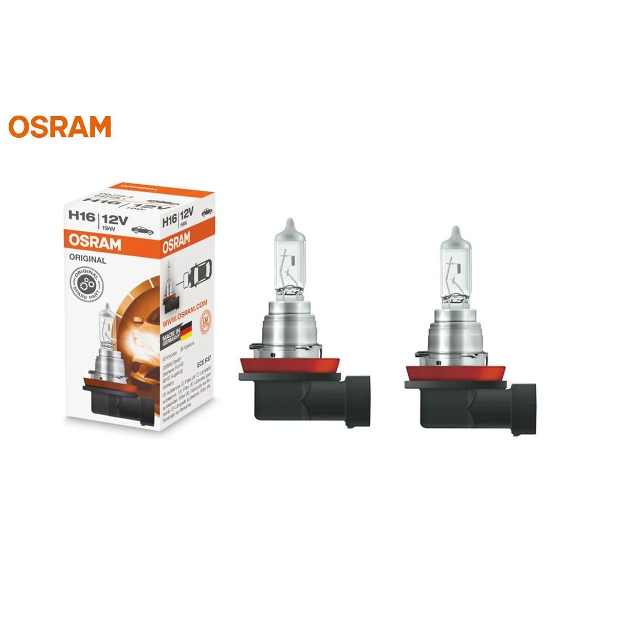 OSRAM - Foco H16 2 Unidades  Halógeno 12V 19W PGJ19-3