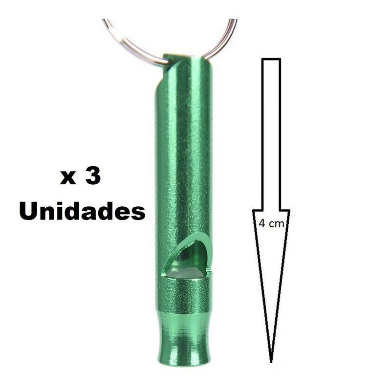 GENERICO - 3 Silbatos de aluminio 80 dbi  4 cm para camping