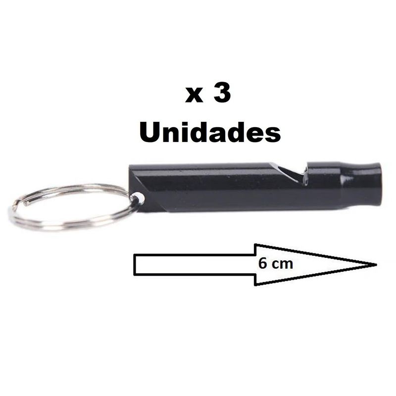 GENERICO - 3 Silbatos de aluminio 6 cm para camping