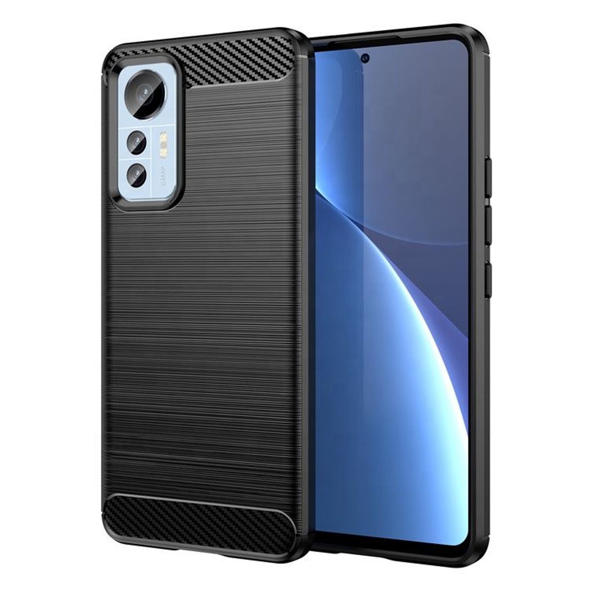 GENERICO - Case Funda Silicona Fibra De Carbono XIAOMI MI 12 MI 12S - Negro