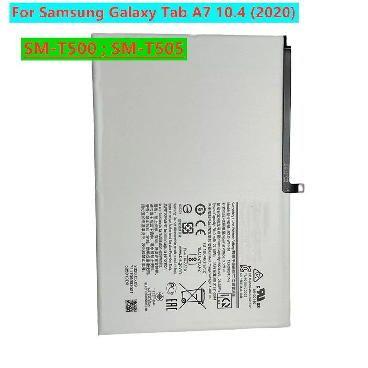 GENERICO - BATERIA SAMSUNG GALAXY TAB A7 10.4 (2020) T500- NUEVO