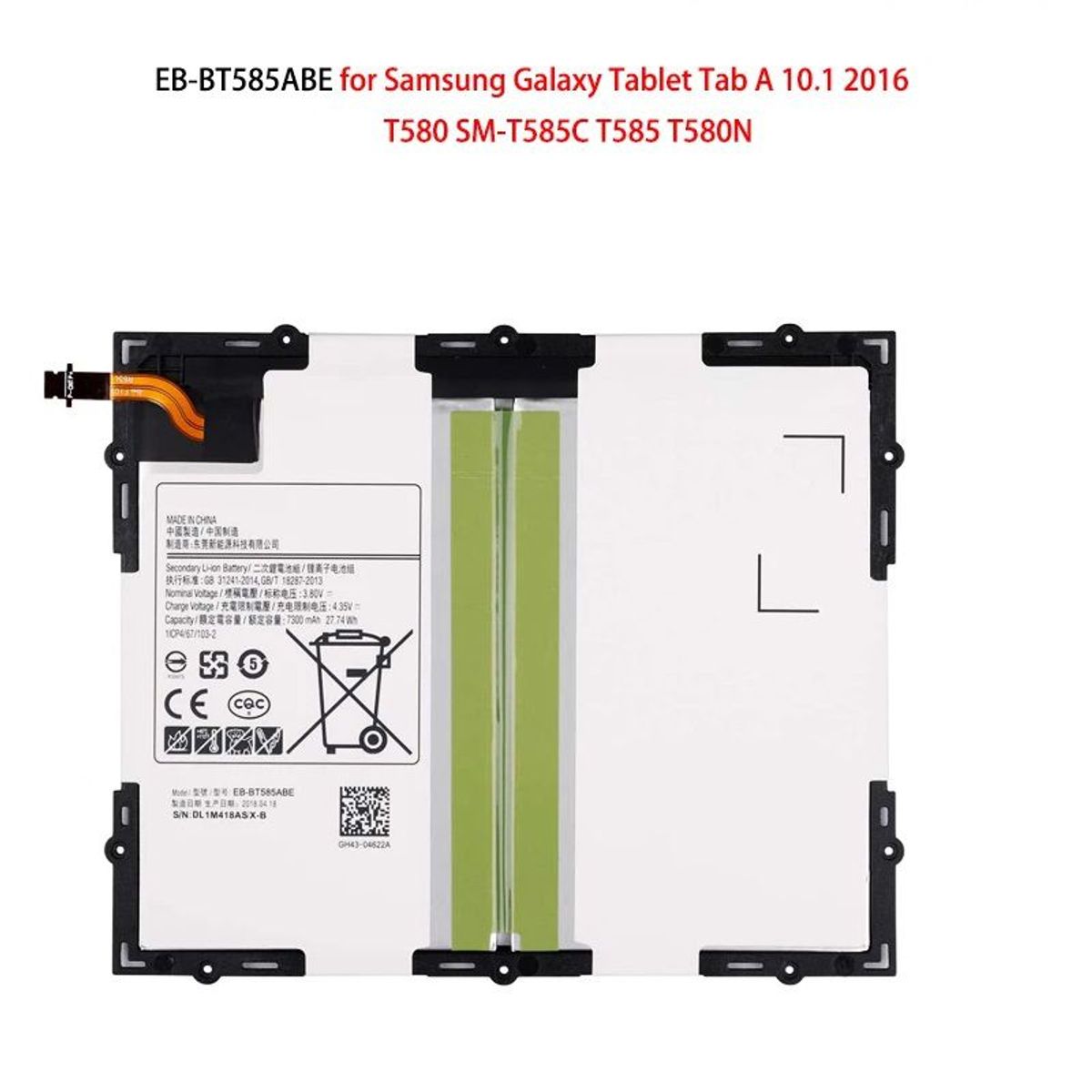 GENERICO - BATERIA SAMSUNG GALAXY TAB A 10.1 (2016) T580 - NUEVO