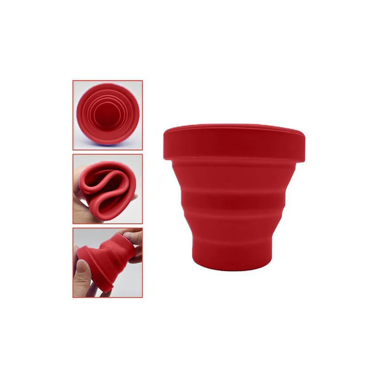 GENERICO - Vaso de silicona portátil plegable plegable camping