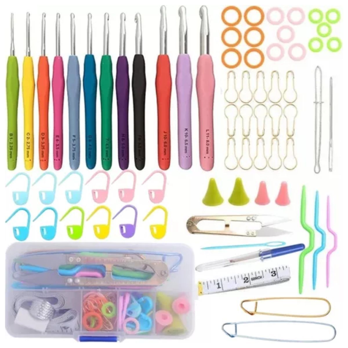 GENERICO - Set Ganchos De Crochet Mango Ergonómico P Comodidad Extrema