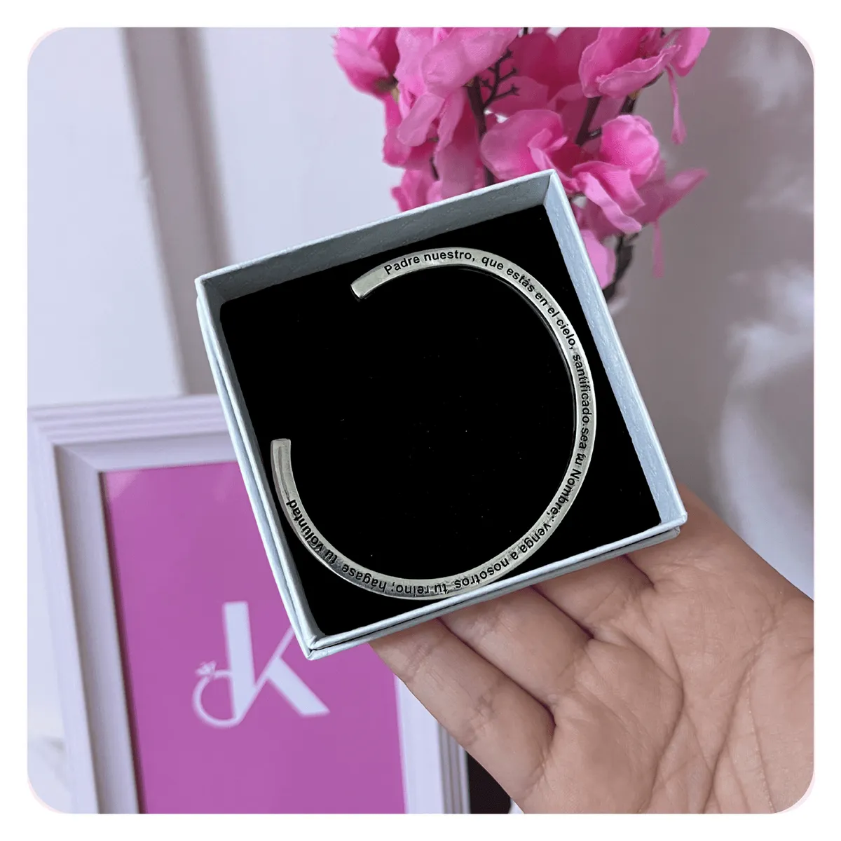 GENERICO - Pulsera Hombre Brazalete Padre Nuestro Religioso Joya Plata