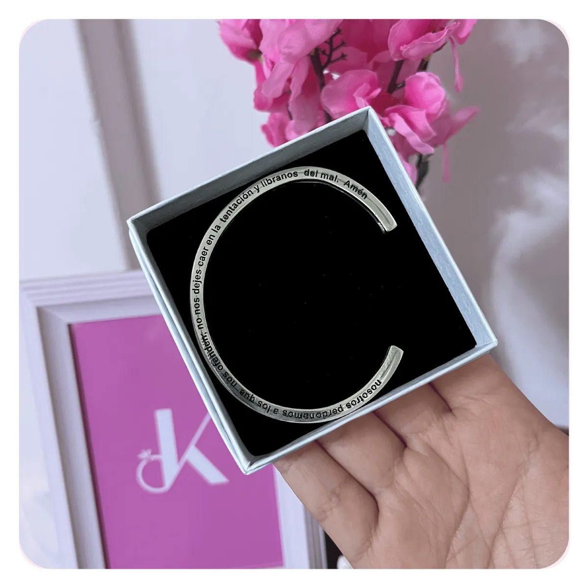 GENERICO - Pulsera Hombre Brazalete Padre Nuestro Religioso Joya Plata