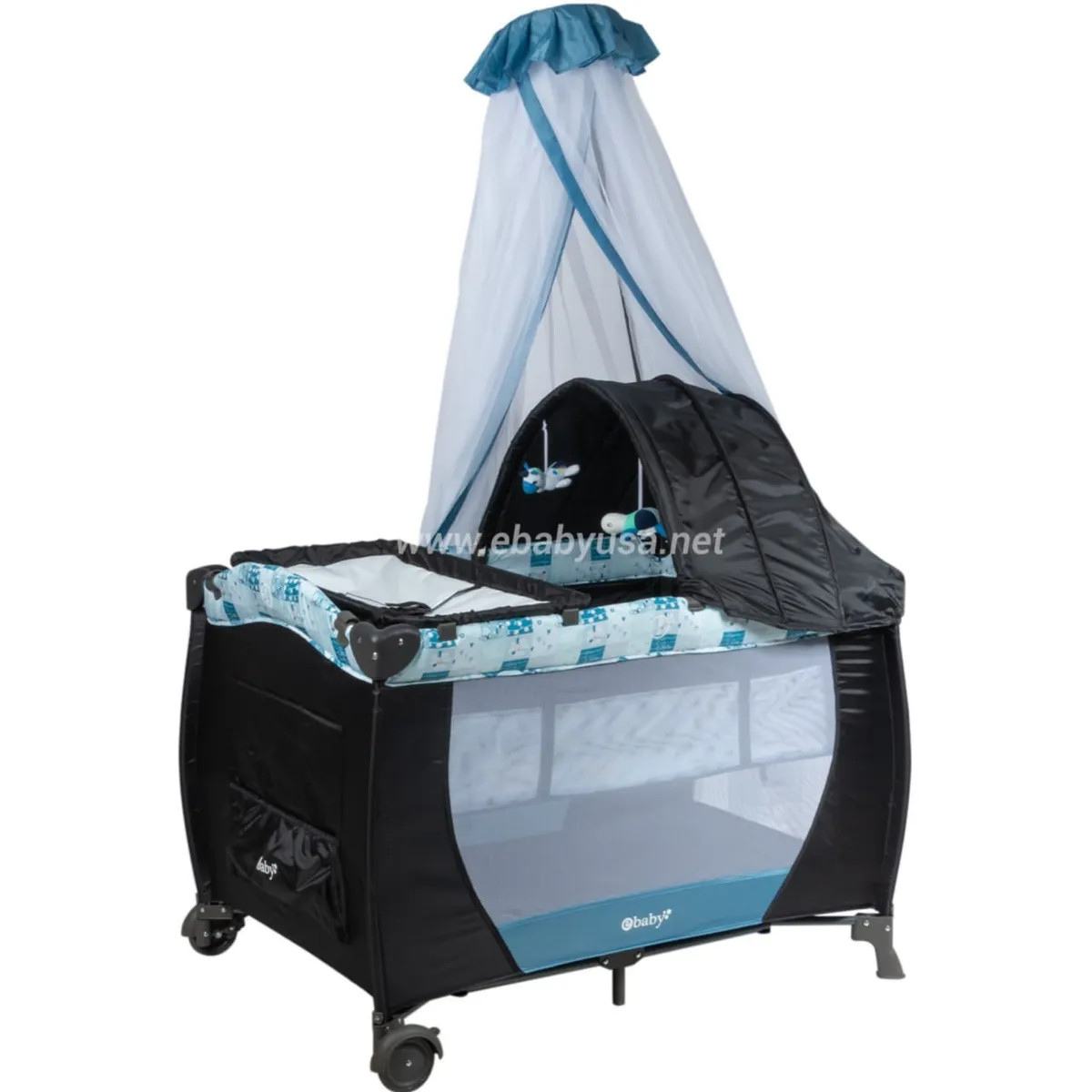 EBABY - Cuna Corral Mecedora Sally CELESTE 716-B