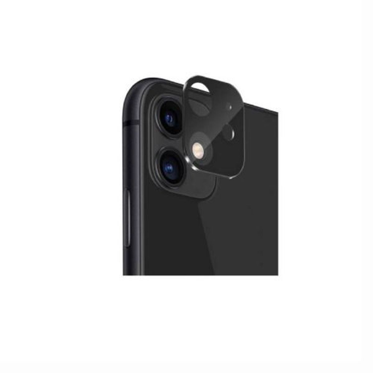 GENERICO - Vidrio Protector de Cámara para iPhone 11 - negro.