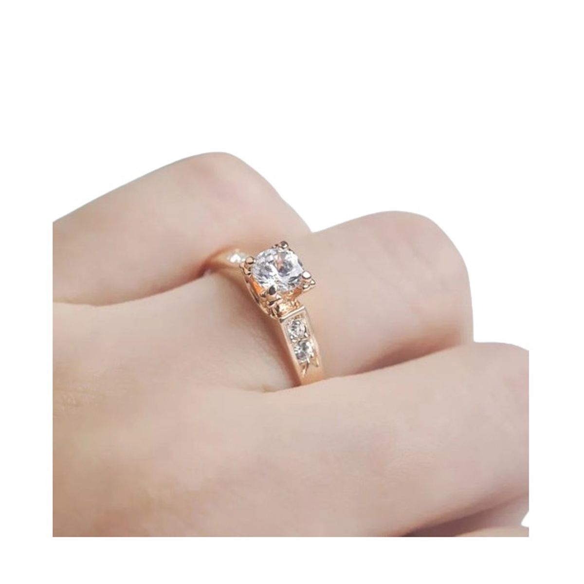LA TIENDA 88 JOYAS Y ACCESORIOS - La Tienda 88 - Anillo De Compromiso Mujer Bañado en Oro de 18k - Rosa