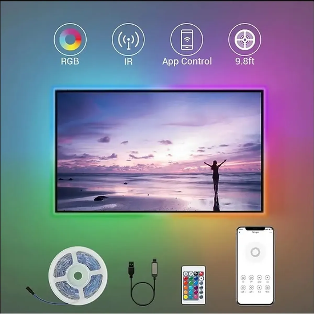 BROADLINK - Tira Led Broadlink Rgb 3 Metros Ir Compatible Alexa Y Google no Goove