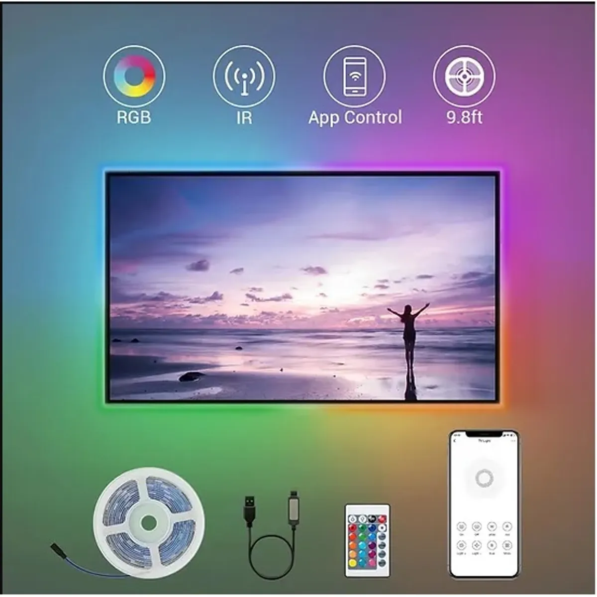 BROADLINK - Tira Led Broadlink Rgb 3 Metros Ir Compatible Alexa Y Google no Goove