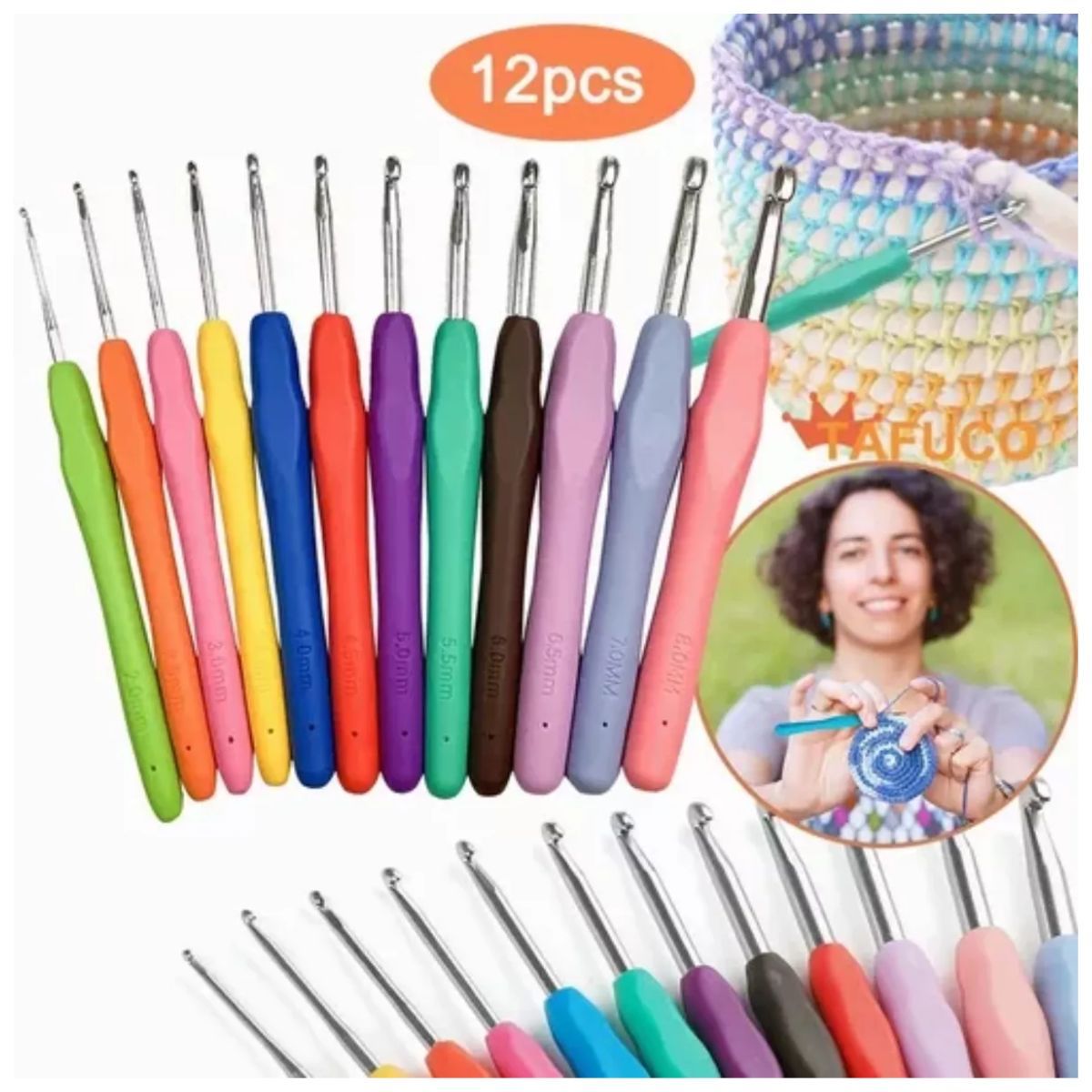 GENERICO - Set De Gancho Crochet Para Tejido - 12 Pzas