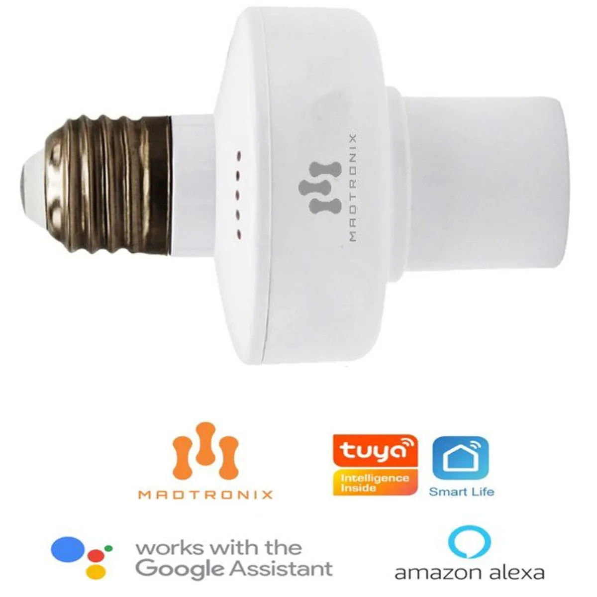 MADTRONIX - Socket Smart para Foco E26E27 Compatible Alexa y Google Assitant