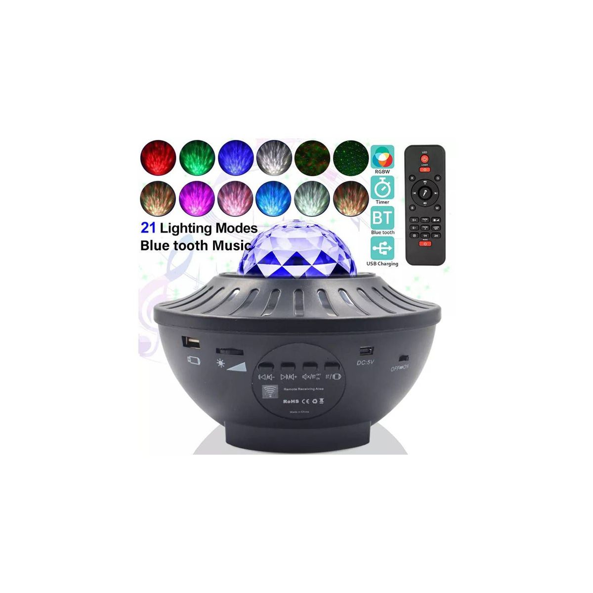 GENERICO - Proyector Parlante Galaxia Bluetooth Luces Led Control
