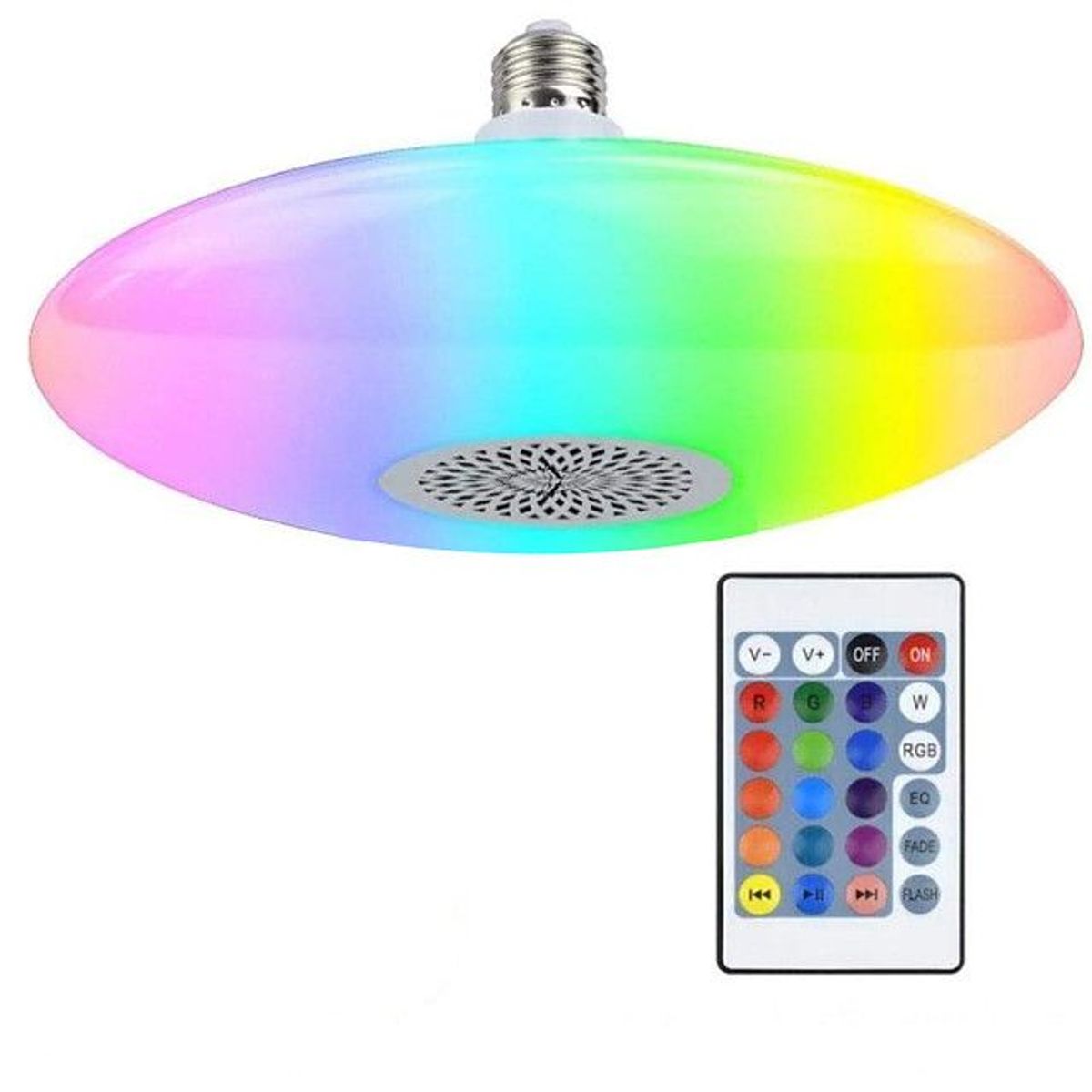 GENERICO - Foco RGB Parlante Musical Bluetooth 24 Watts