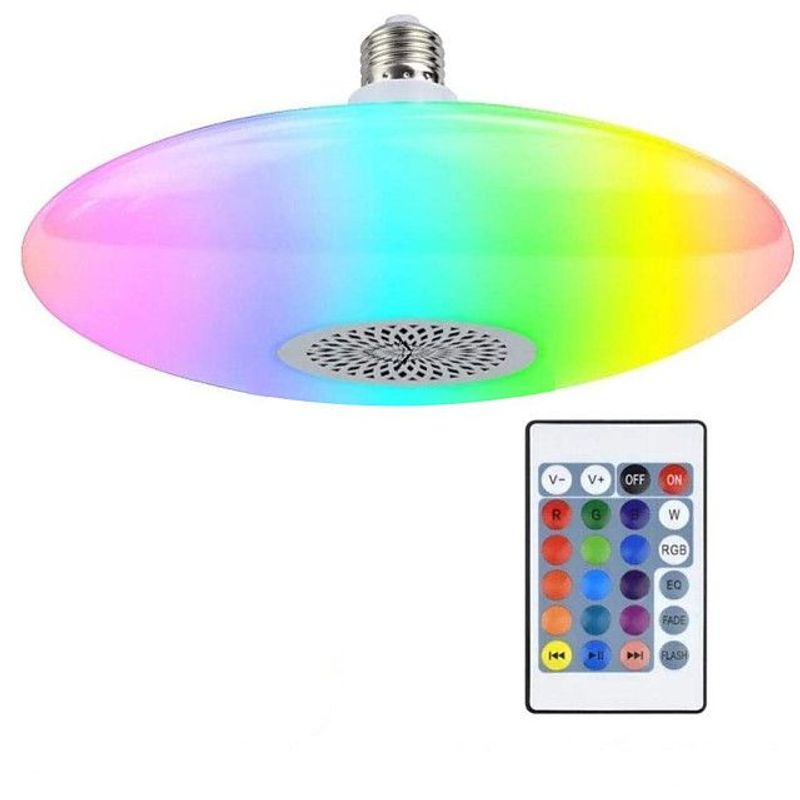 GENERICO - Foco RGB Parlante Musical Bluetooth 24 Watts