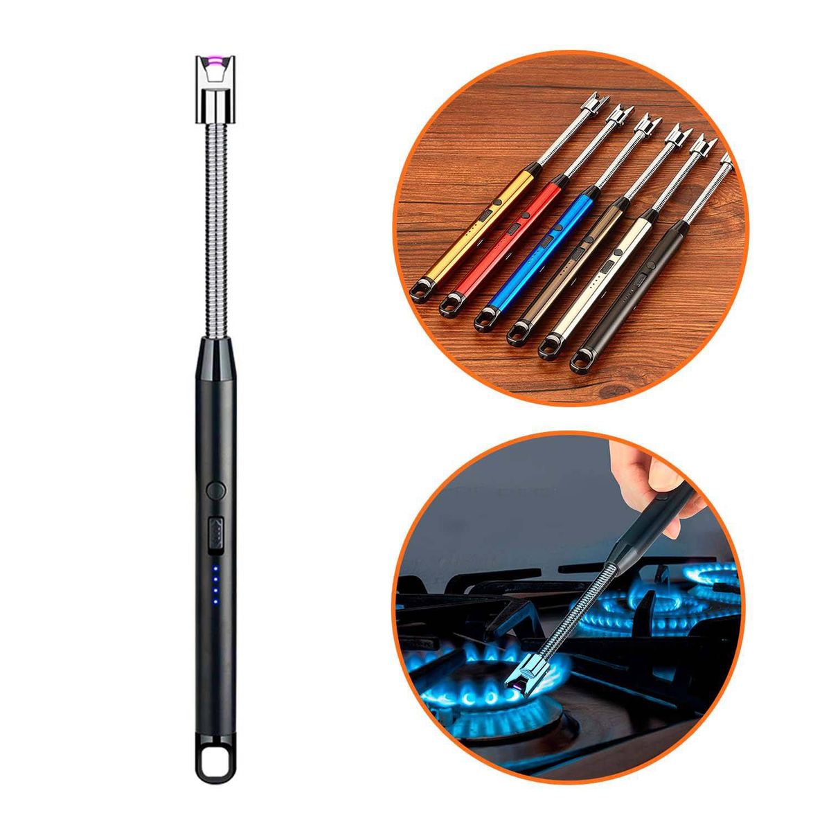 GENERICO - Encendedor Electrico Recargable 360 Flexible