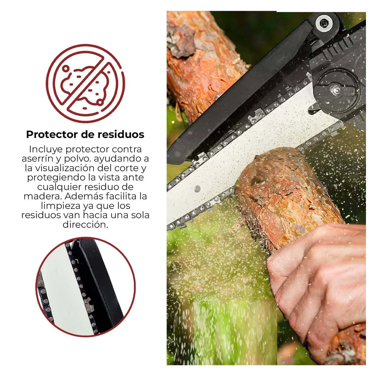 GENERICO - Sierra Electrica Mano Inalambrico Portatil Motor Madera 6 Pulgadas