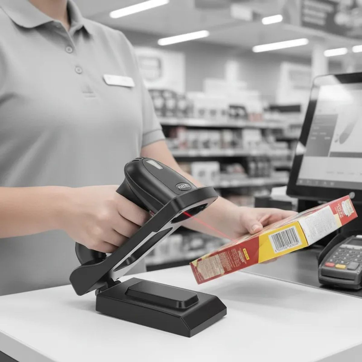 JPSYSTEMS - Lector portátil escaner código barras parante Inalámbrico Bluetooth 2D YHD-5800DB