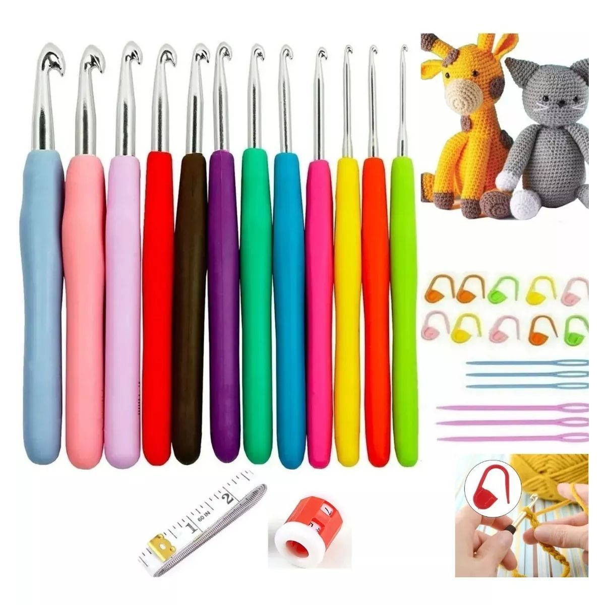 GENERICO - Herramientas Para Tejer Set De Crochet 32 Pza Amigurumi Lana