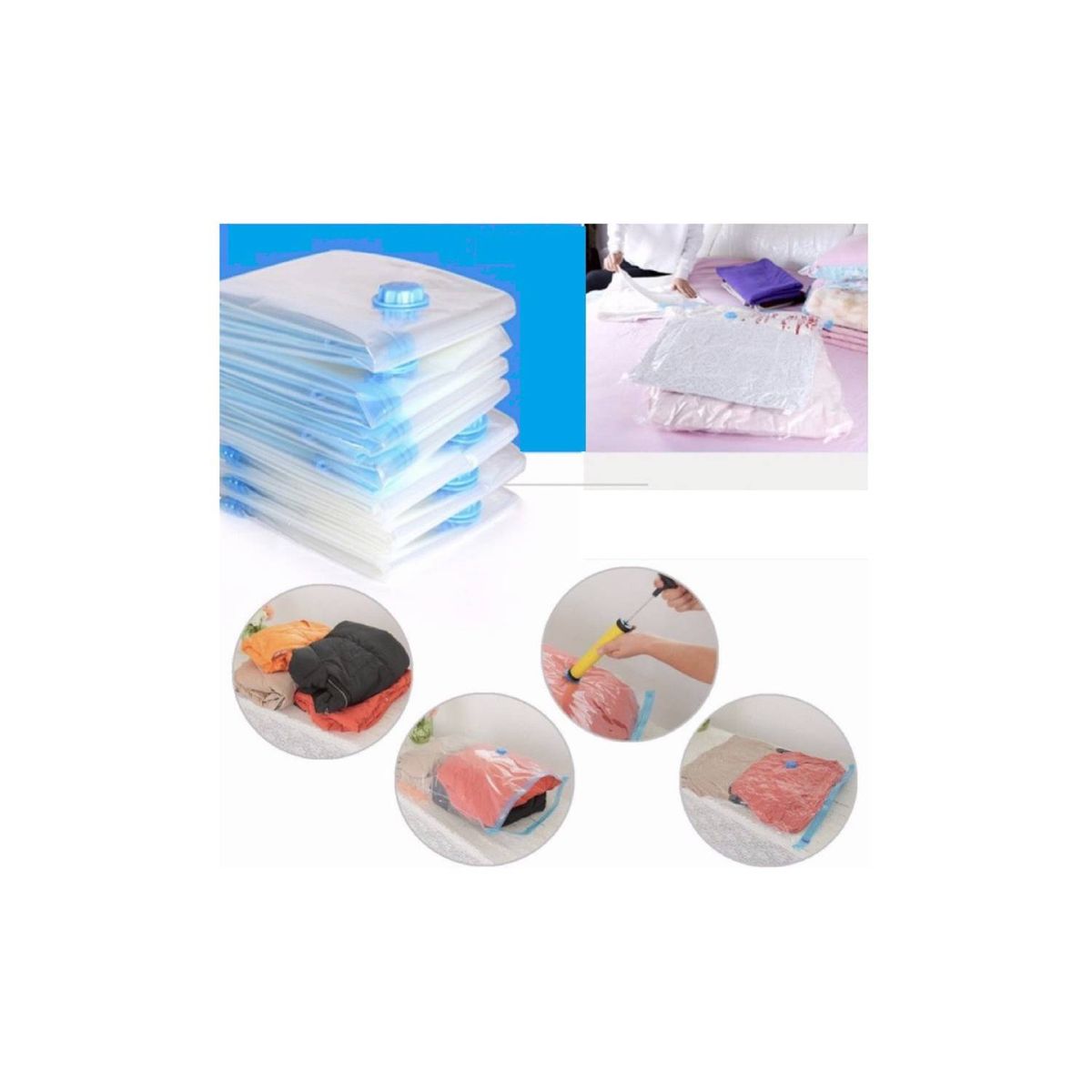 GENERICO - BOLSAS AL VACIO PACK DE 5 UNIDADES + succionador de aire
