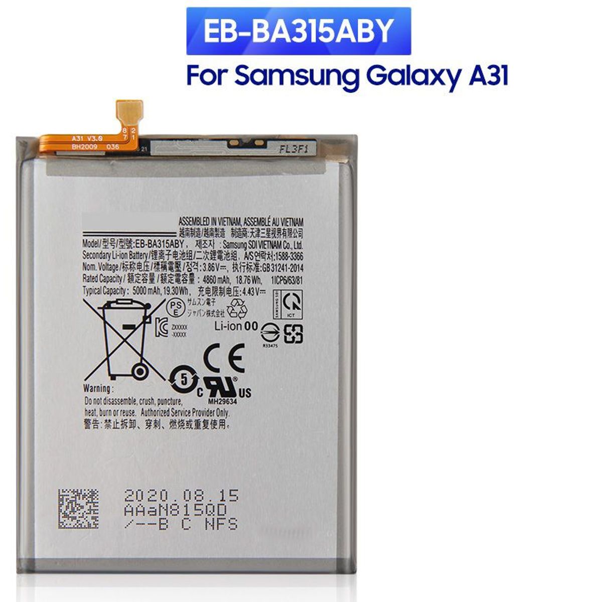 GENERICO - BATERIA SAMSUNG  A31 - A32  TORIGINAL-SM NUEVO