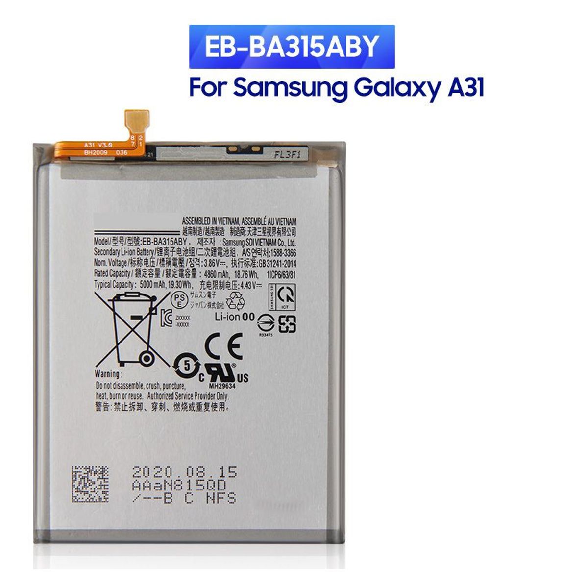 GENERICO - BATERIA SAMSUNG  A31 - A32  TORIGINAL-SM NUEVO