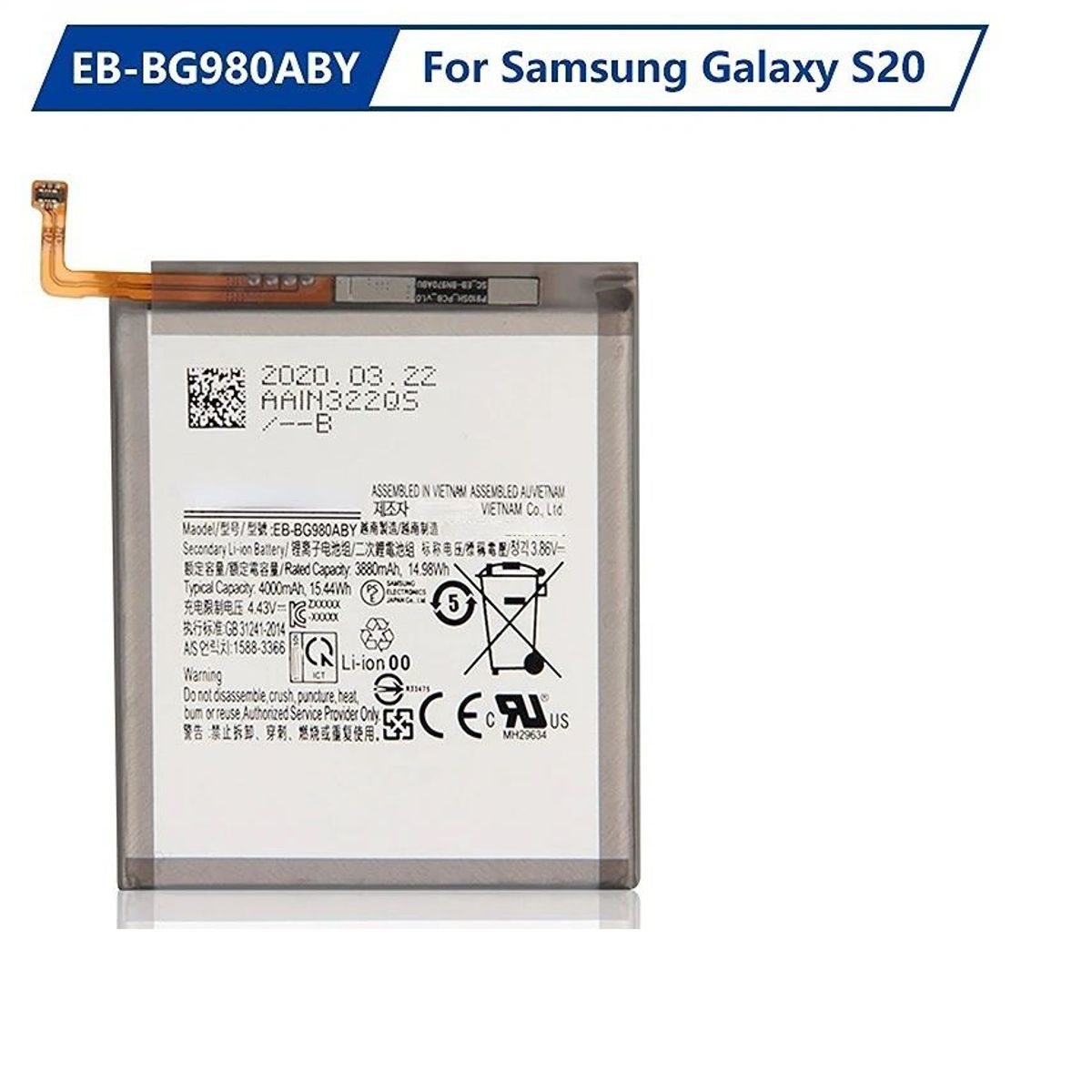 GENERICO - BATERIA SAMSUNG  S20  TORIGINAL-SM NUEVO