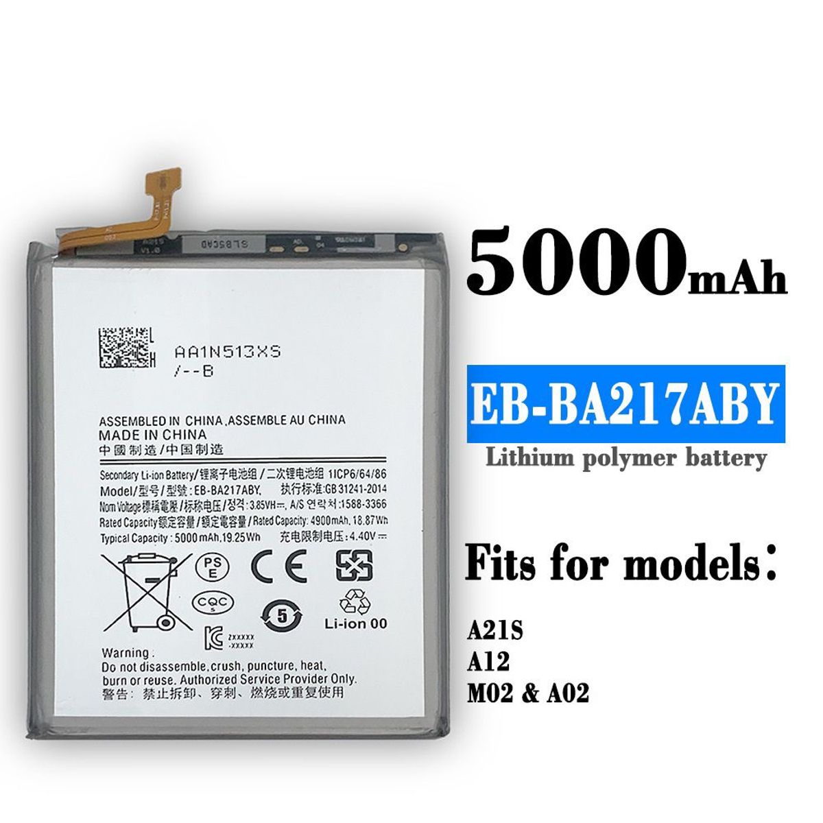 GENERICO - BATERIA SAMSUNG  A21S - A12 - A02  TORIGINAL-SM NUEVO