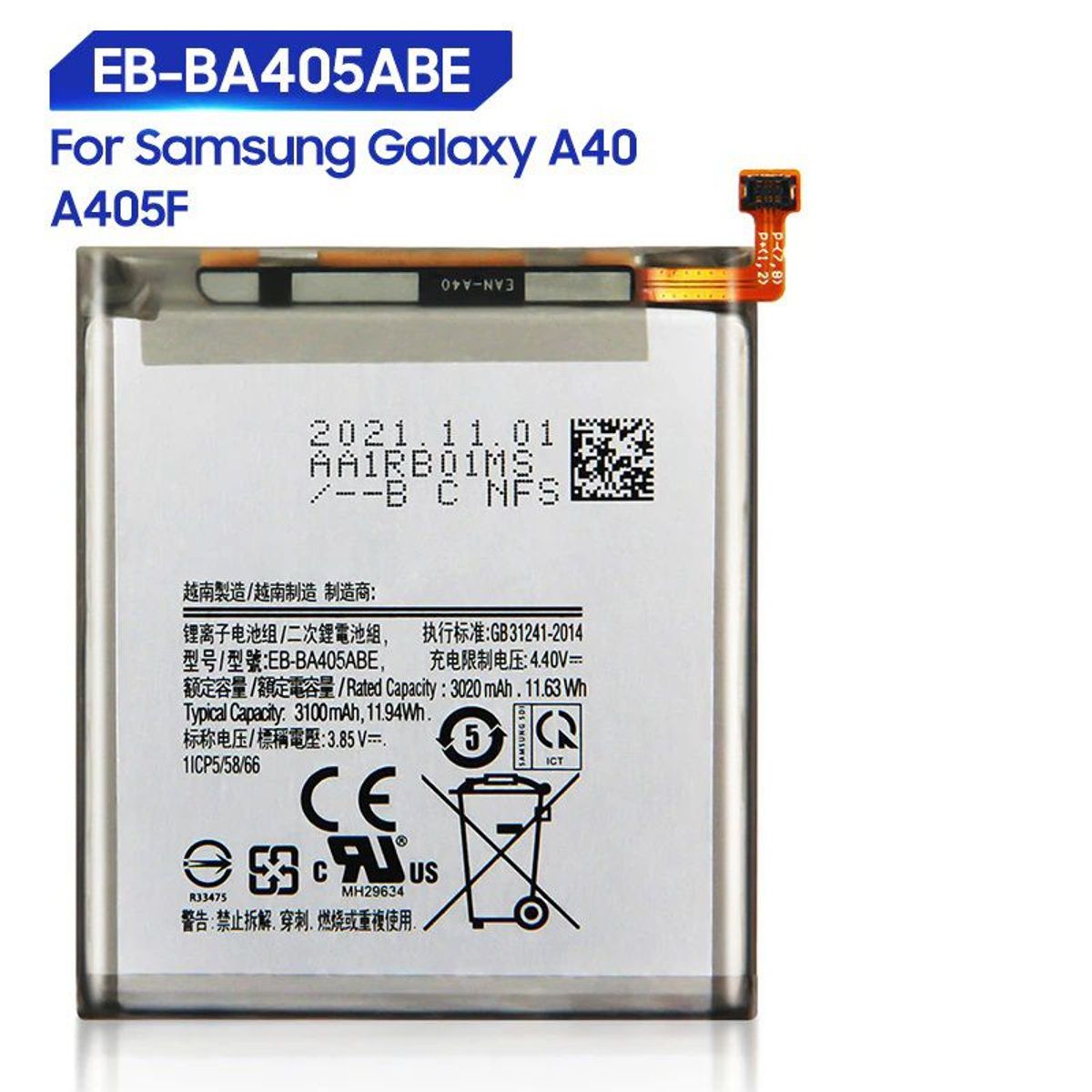 GENERICO - BATERIA SAMSUNG  A40  TORIGINAL-SM NUEVO