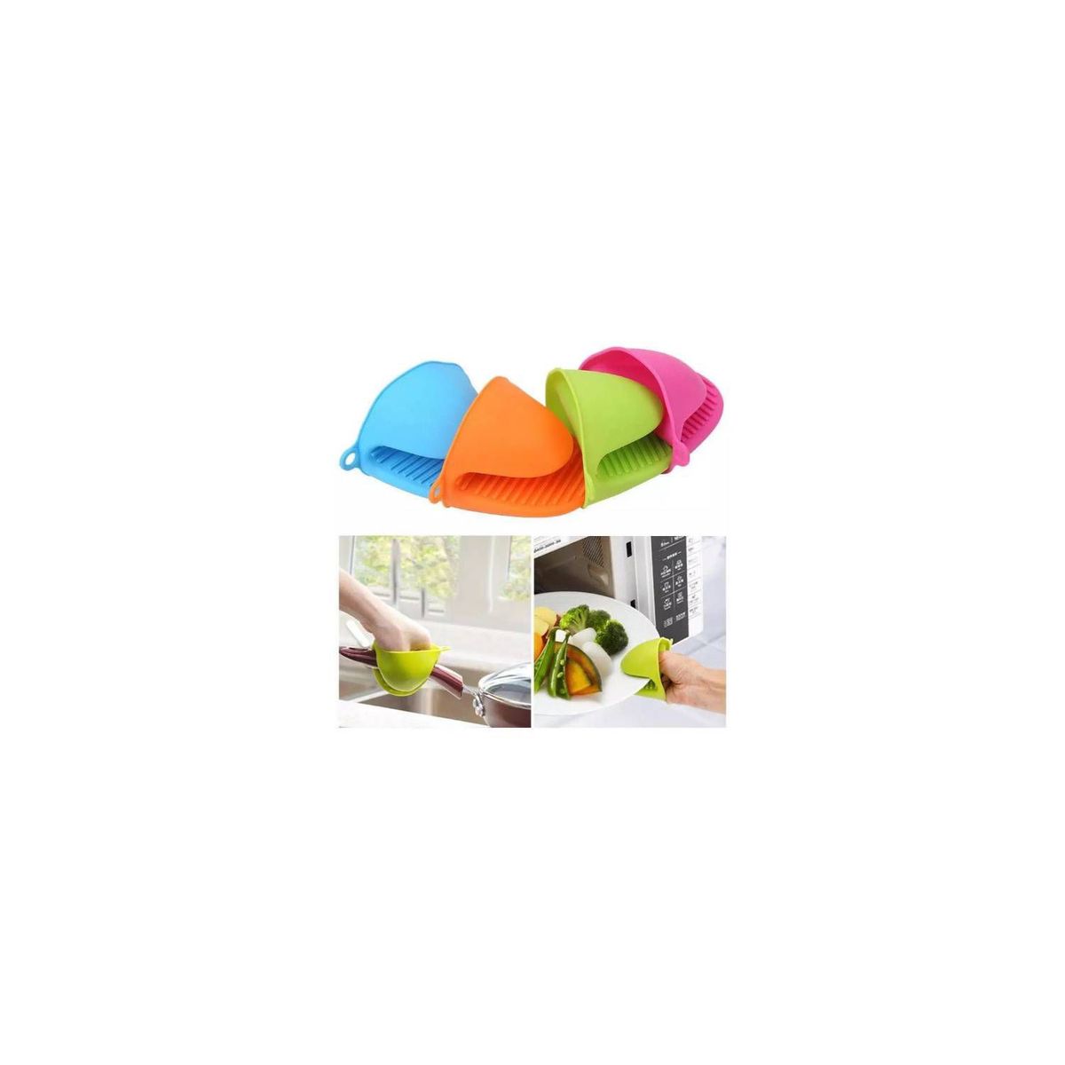 GENERICO - SET DE 2 PARES DE MANOPLAS DE SILICONA