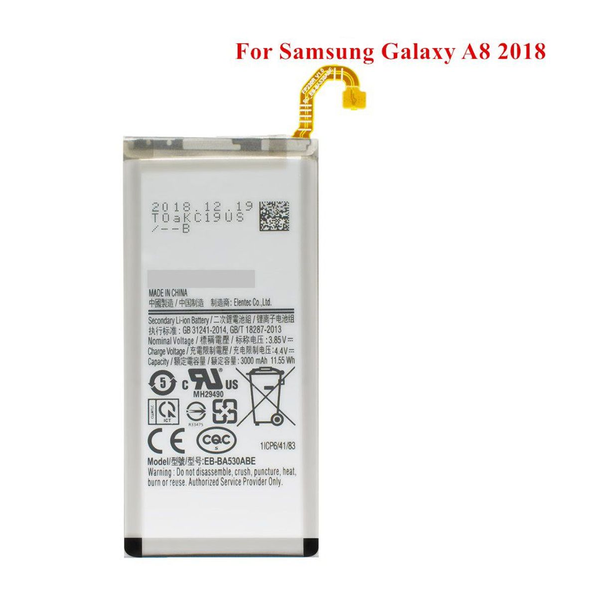 GENERICO - BATERIA SAMSUNG A8 2018  TORIGINAL-SM NUEVO