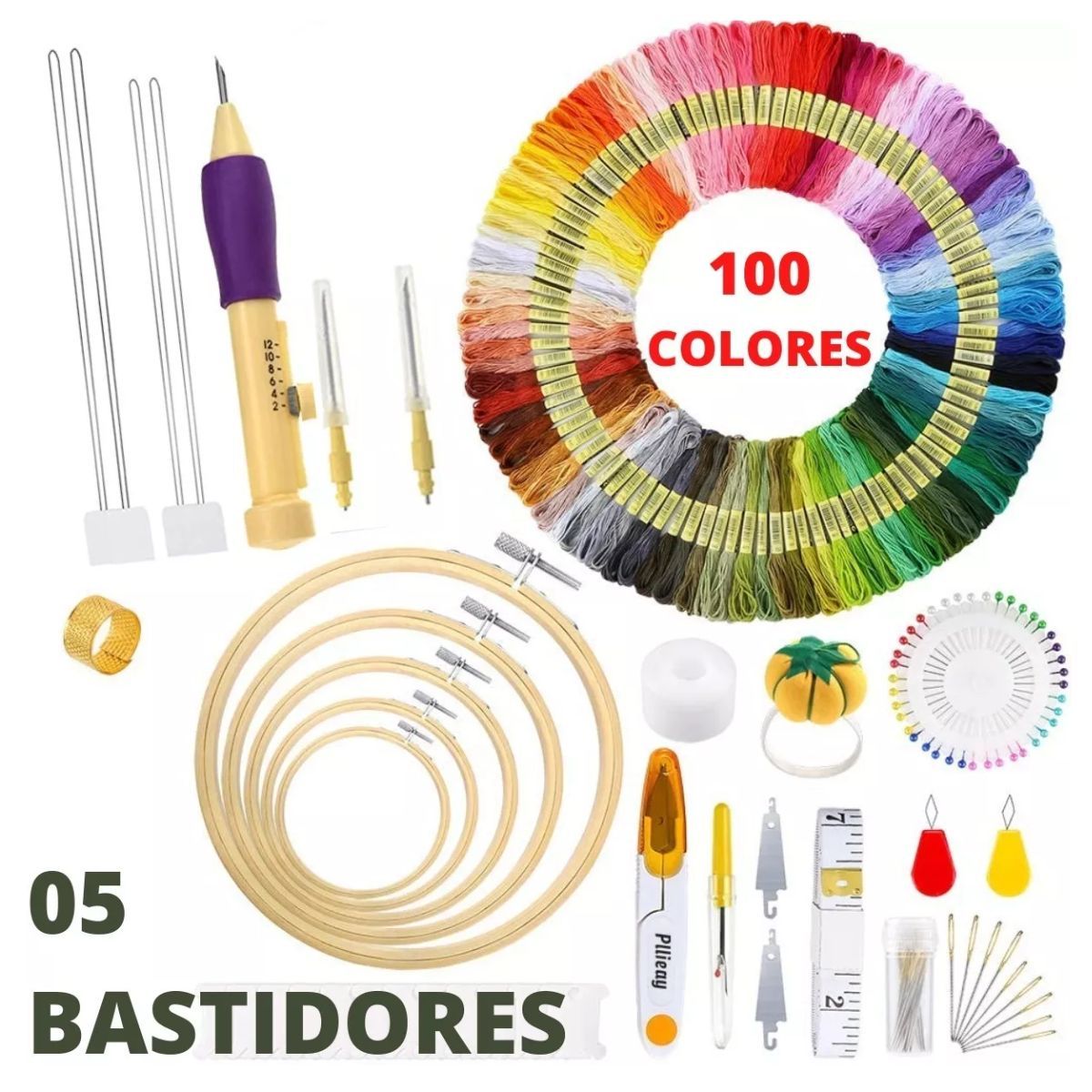 GENERICO - Aros De Bordado Hilos De Bordar Bastidores Aguja Magica