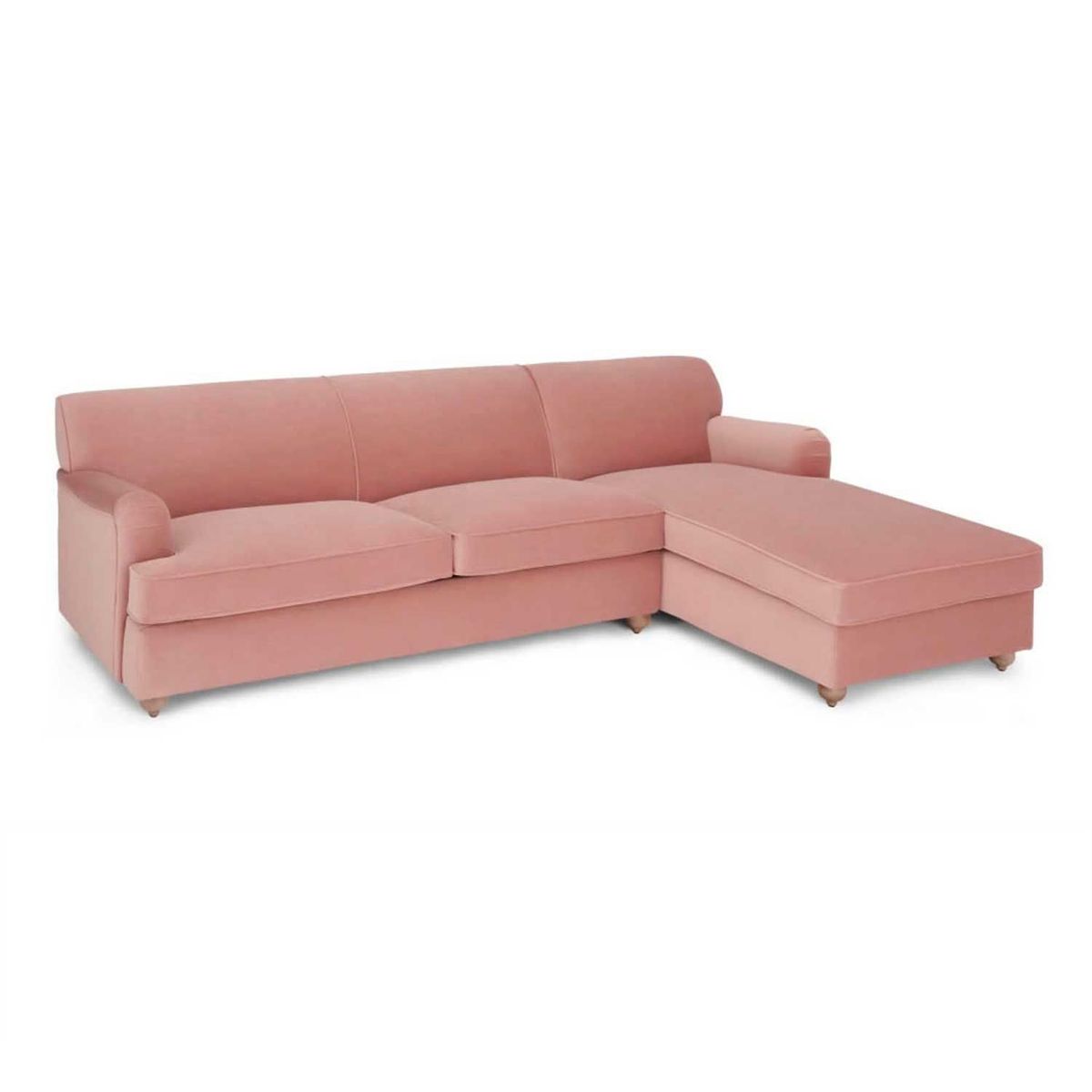 YOLODECORO - Sofá Esquinero Orson 3 Cuerpos Con Chaise Longue Derecho Rosa Vintage.
