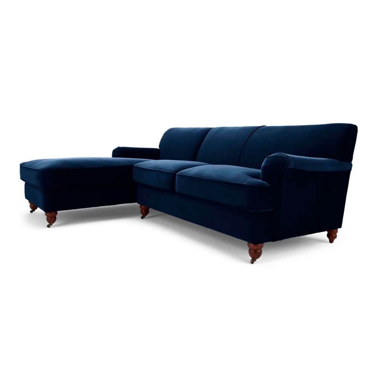 YOLODECORO - Sofá Esquinero Orson 3 Cuerpos Con Chaise Longue Izquierdo Azul Tinta