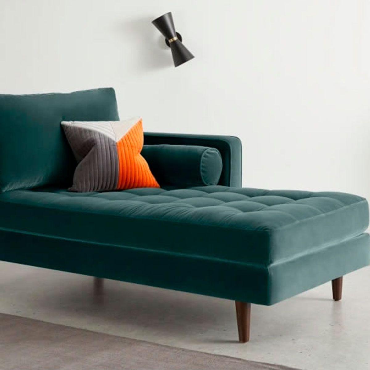 YOLODECORO - Chaise Longue Scott 2 cuerpos Derecho Algodón Petroleo