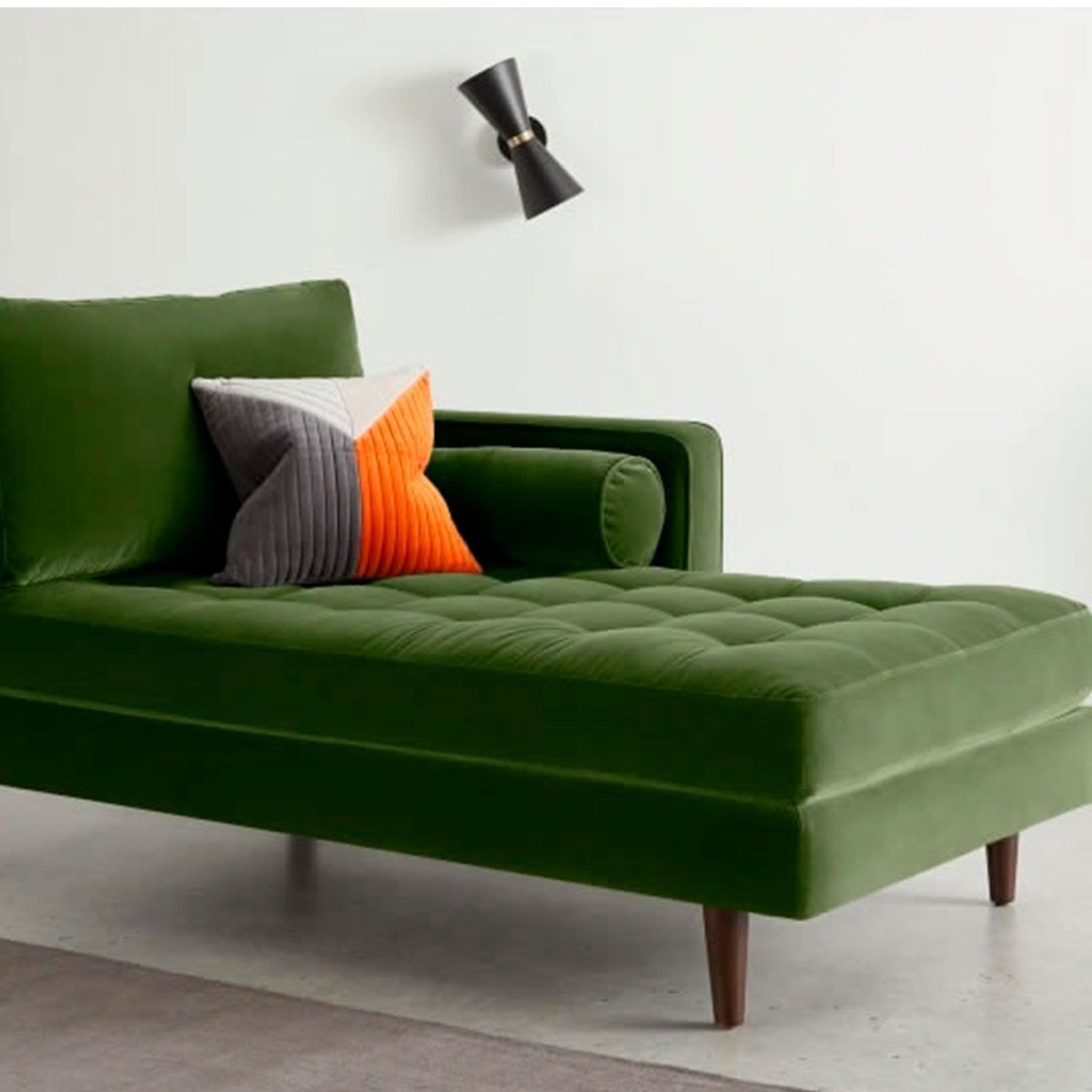 YOLODECORO - Chaise Longue Scott 2 cuerpos Derecho Verde Bosque