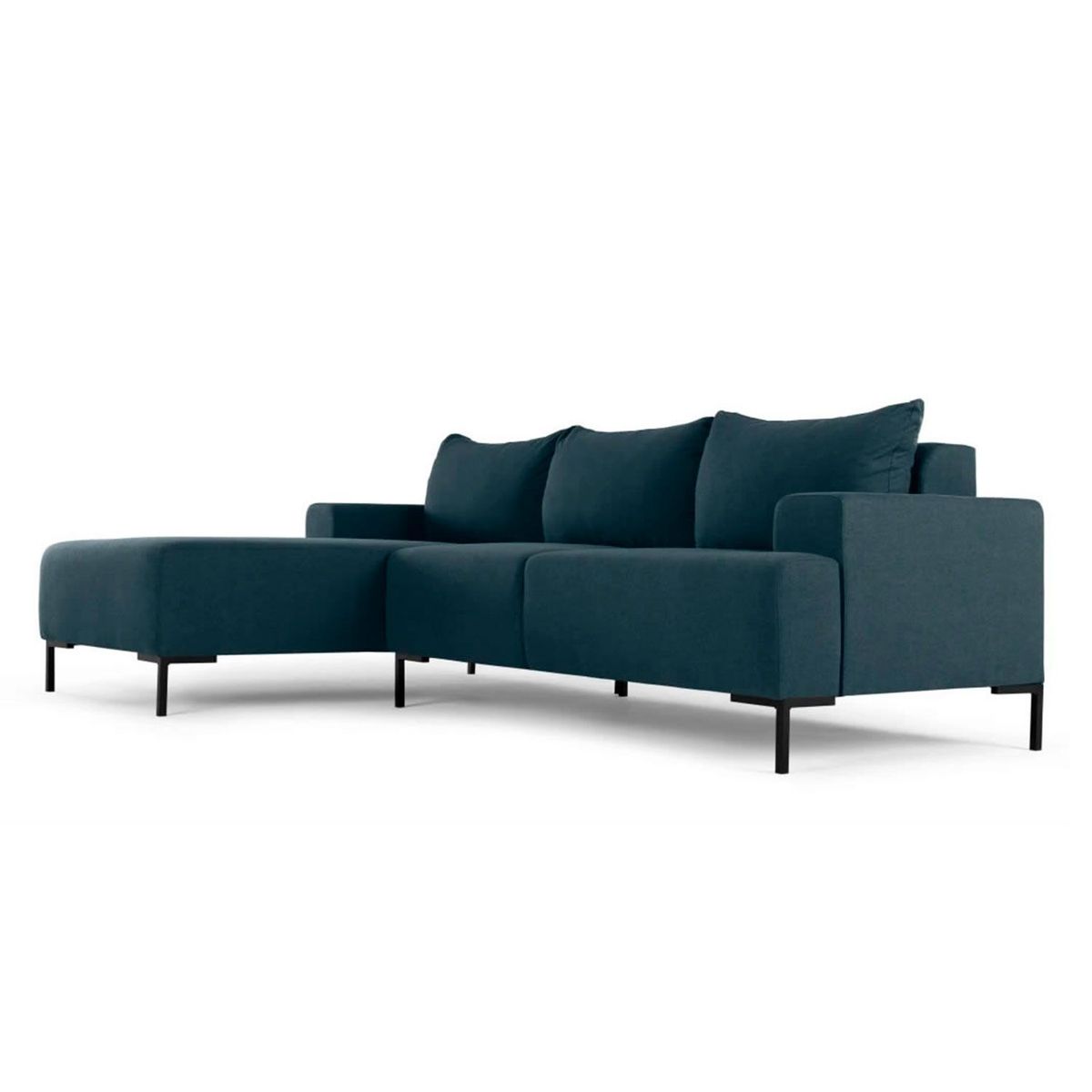 YOLODECORO - Sofá Esquinero Oskar 3 Cuerpos Con Chaise Longue Izquierdo Azul Egeo